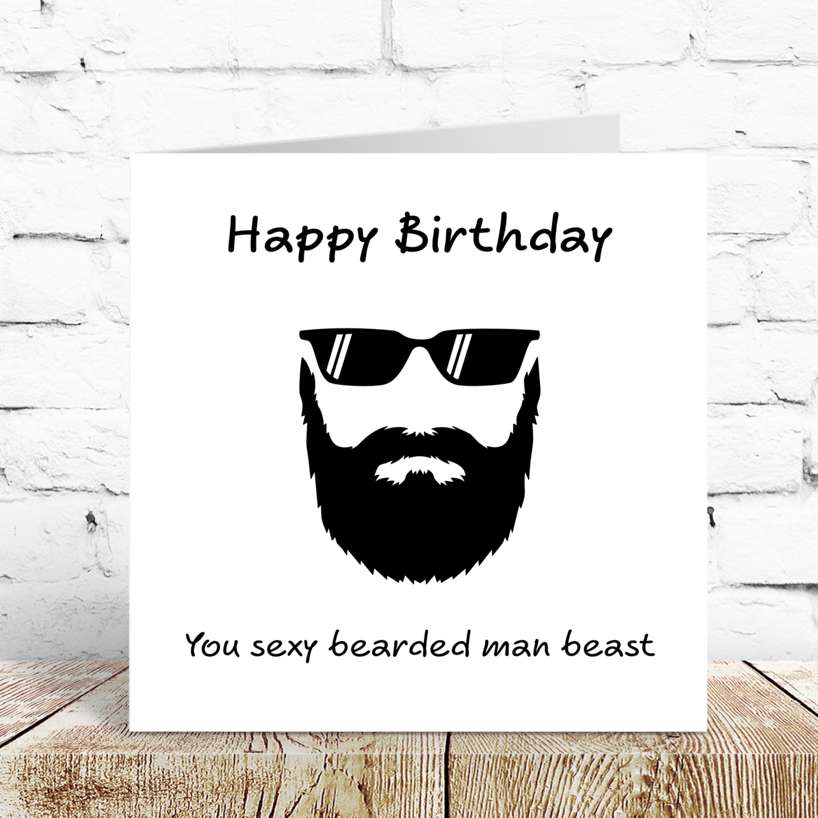 Sexy Beard Birthday Card for boyfriend, husband, male friend, man - Funny, humorous, fun - Bearded, facial hair, hairy