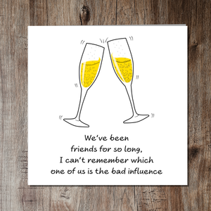 Best Friends Birthday Card for female girl friend - Funny, humorous, amusing and fun - Friendship / Bestie / BFF - Bad influence