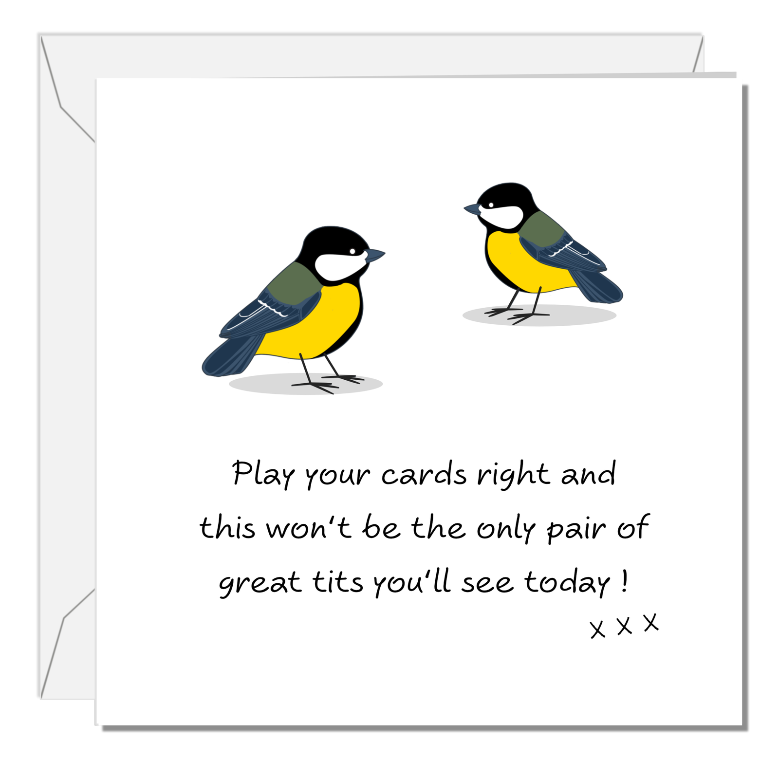 Funny Rude Birthday Card for Boyfriend, Husband or Friend - GREAT TITS Bird - Humorous, Adult, Naughty, Risque, Pun Quote