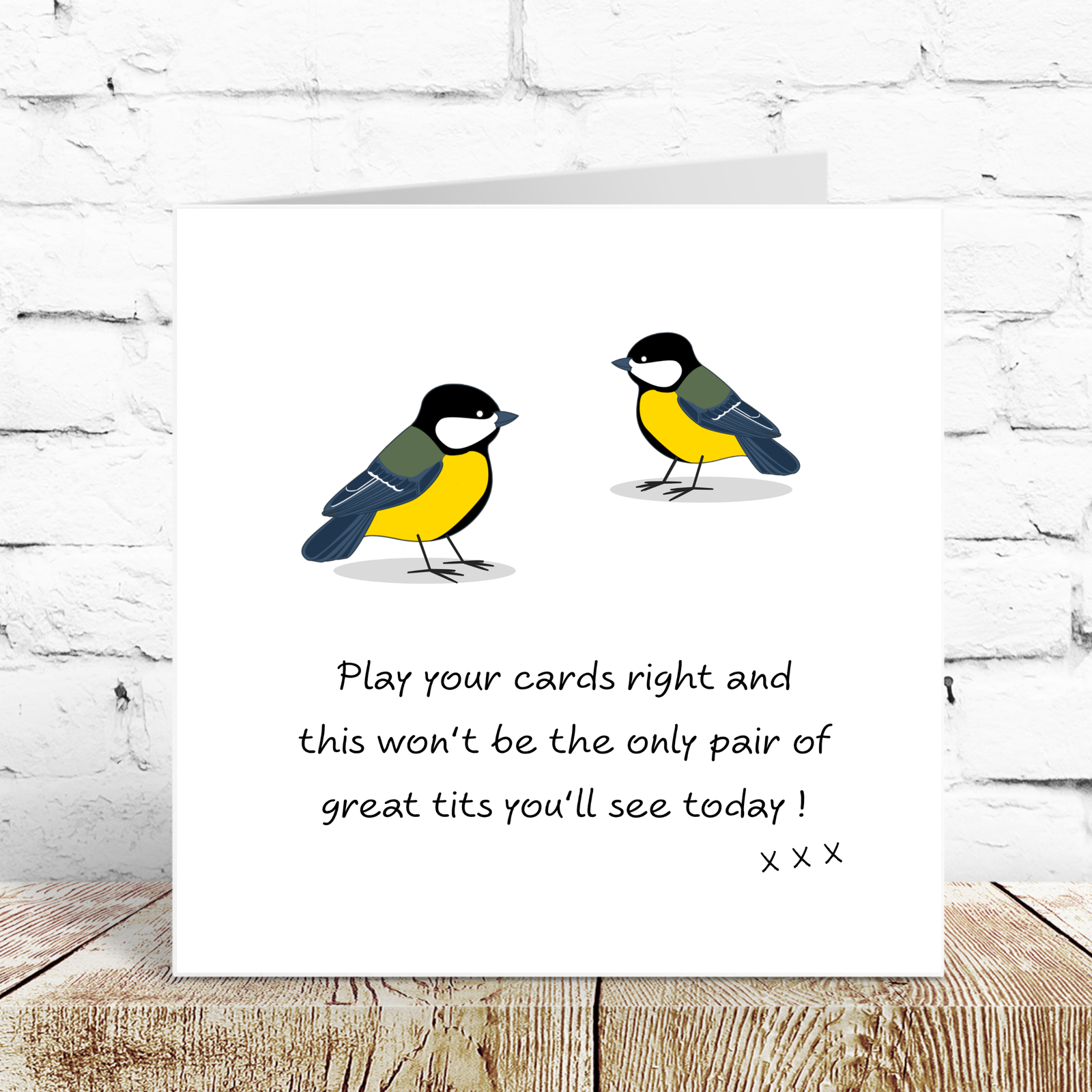 Funny Rude Birthday Card for Boyfriend, Husband or Friend - GREAT TITS Bird - Humorous, Adult, Naughty, Risque, Pun Quote