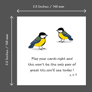 Funny Rude Birthday Card for Boyfriend, Husband or Friend - GREAT TITS Bird - Humorous, Adult, Naughty, Risque, Pun Quote