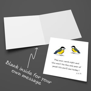 Funny Rude Birthday Card for Boyfriend, Husband or Friend - GREAT TITS Bird - Humorous, Adult, Naughty, Risque, Pun Quote