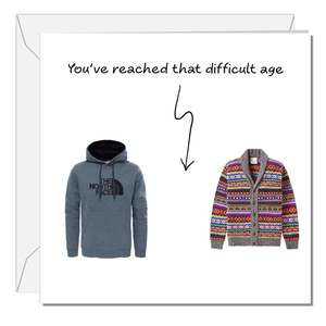 Funny Birthday Card for Dad, husband, boyfriend, male friend, men, uncle humorous cheeky 30th 40th 50th Birthday Card Cardigan
