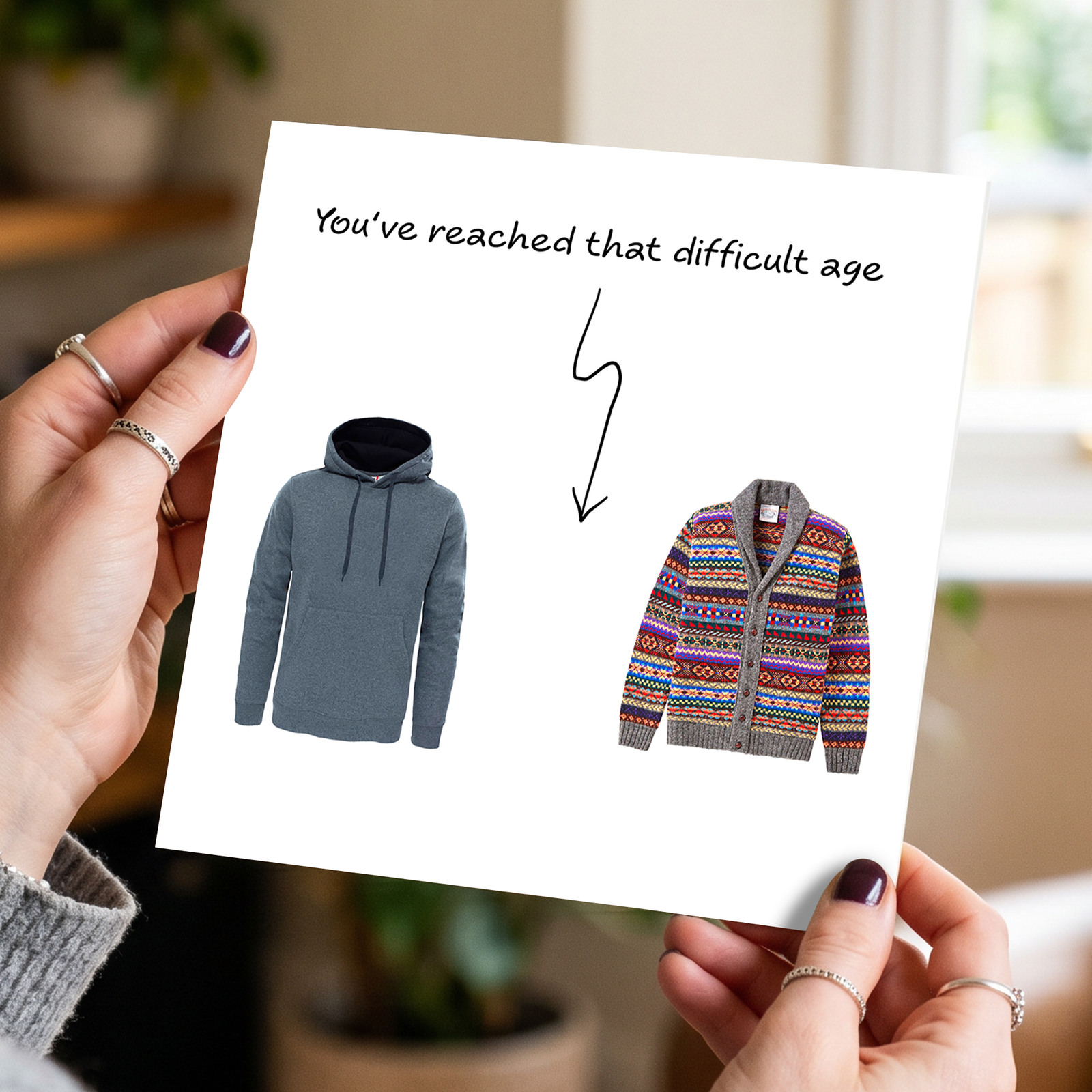 Funny Birthday Card for Dad, husband, boyfriend, male friend, men, uncle humorous cheeky 30th 40th 50th Birthday Card Cardigan