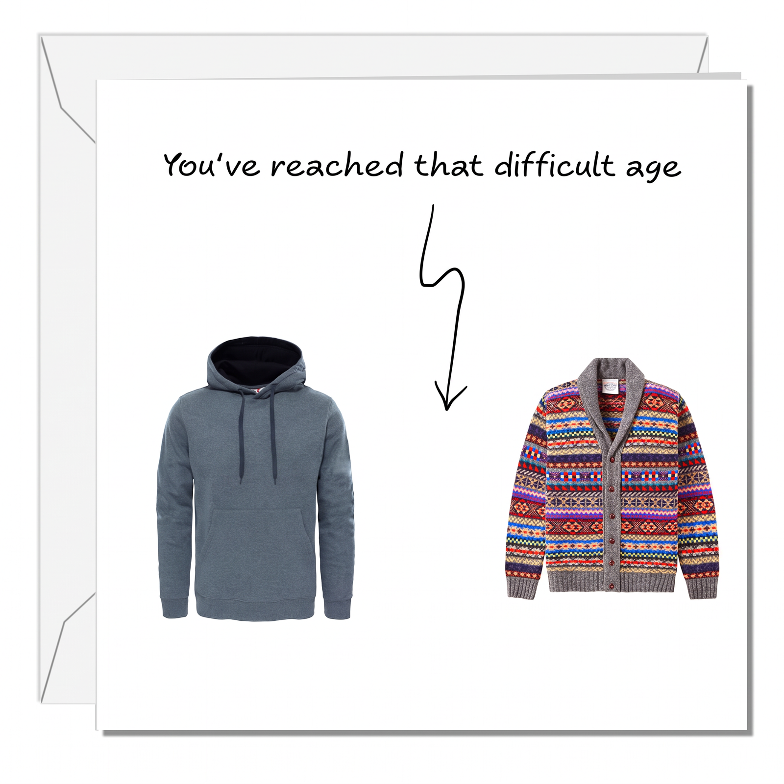 Funny Birthday Card for Dad, husband, boyfriend, male friend, men, uncle humorous cheeky 30th 40th 50th Birthday Card Cardigan