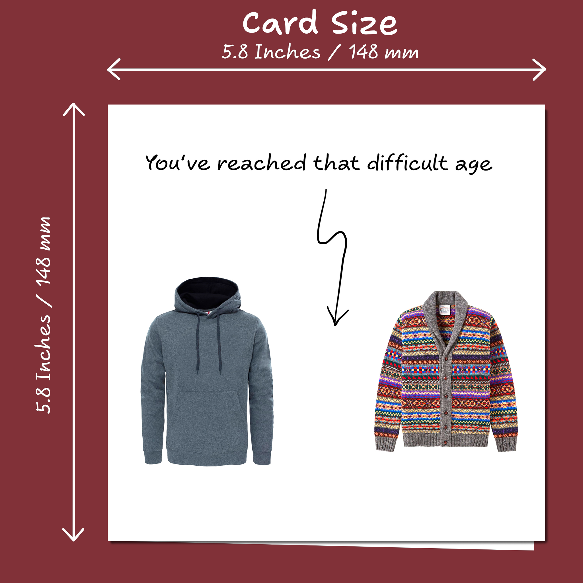 Funny Birthday Card for Dad, husband, boyfriend, male friend, men, uncle humorous cheeky 30th 40th 50th Birthday Card Cardigan