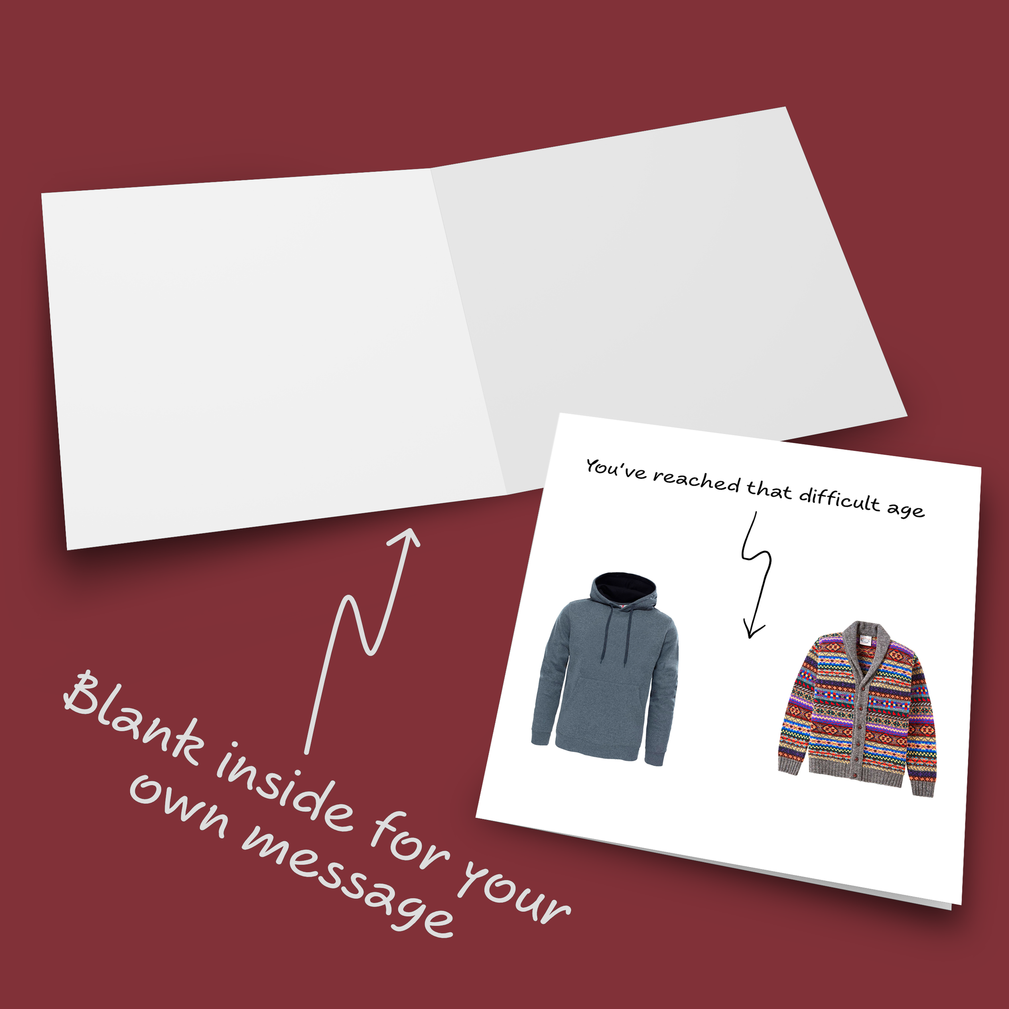 Funny Birthday Card for Dad, husband, boyfriend, male friend, men, uncle humorous cheeky 30th 40th 50th Birthday Card Cardigan