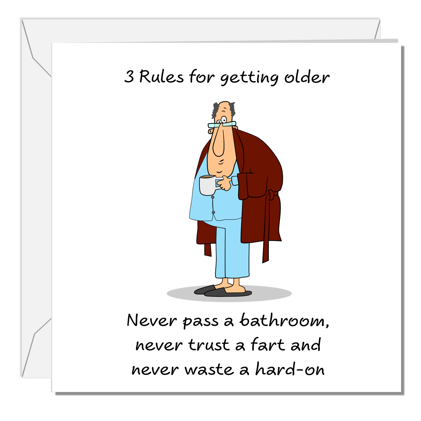 Funny 40th 50th 60th Birthday Card for Dad, boyfriend, husband or any male friend -  Funny, humorous, fun card - Rude naughty adult