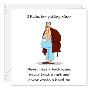 Funny 40th 50th 60th Birthday Card for Dad, boyfriend, husband or any male friend -  Funny, humorous, fun card - Rude naughty adult