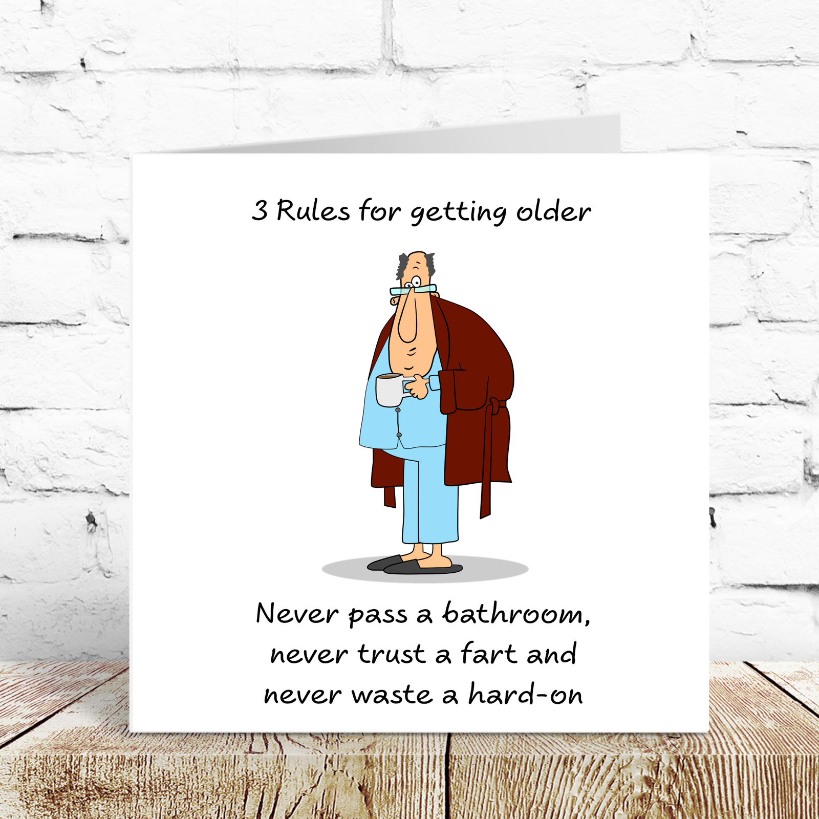 Funny 40th 50th 60th Birthday Card for Dad, boyfriend, husband or any male friend -  Funny, humorous, fun card - Rude naughty adult