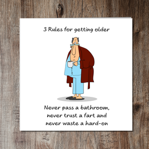 Funny 40th 50th 60th Birthday Card for Dad, boyfriend, husband or any male friend -  Funny, humorous, fun card - Rude naughty adult