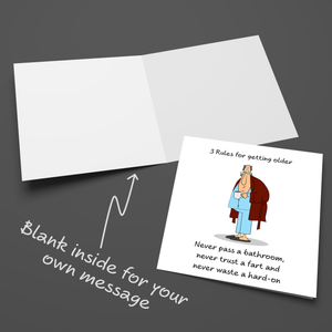 Funny 40th 50th 60th Birthday Card for Dad, boyfriend, husband or any male friend -  Funny, humorous, fun card - Rude naughty adult
