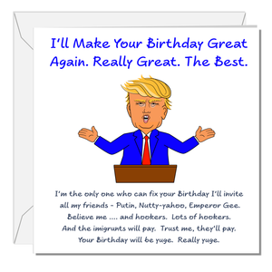 Donald Trump Birthday Card Make America Great Again MAGA Funny Humor 2024 US Election
