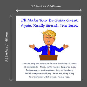Donald Trump Birthday Card Make America Great Again MAGA Funny Humor 2024 US Election