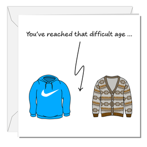 Funny Birthday Card for husband, boyfriend, male friend, men, uncle - humorous amusing - 30th 40th 50th Birthday Card Cardigans getting old