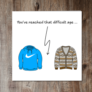 Funny Birthday Card for husband, boyfriend, male friend, men, uncle - humorous amusing - 30th 40th 50th Birthday Card Cardigans getting old