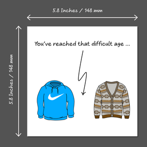 Funny Birthday Card for husband, boyfriend, male friend, men, uncle - humorous amusing - 30th 40th 50th Birthday Card Cardigans getting old