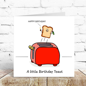 Funny Birthday Card - Celebration Birthday Toast - Fun Humorous Cute Cartoon Joke - Male Female Him Her