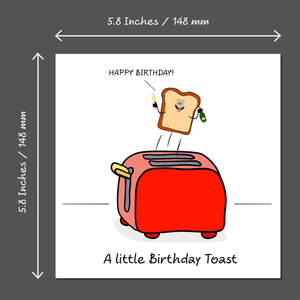 Funny Birthday Card - Celebration Birthday Toast - Fun Humorous Cute Cartoon Joke - Male Female Him Her