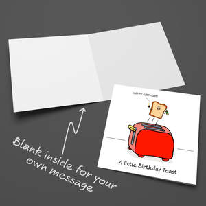 Funny Birthday Card - Celebration Birthday Toast - Fun Humorous Cute Cartoon Joke - Male Female Him Her