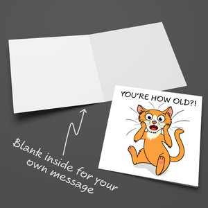 Funny Cat 40th 50th 60th 70th Birthday Card for Men Women Him Her Humorous Animal Pet Moggie