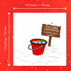 Funny Christmas Card snowman card  for family, kids, children, teacher, family amusing cartoon humorous snow