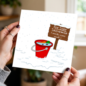 Funny Christmas Card snowman card  for family, kids, children, teacher, family amusing cartoon humorous snow