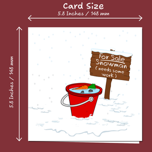 Funny Christmas Card snowman card  for family, kids, children, teacher, family amusing cartoon humorous snow