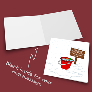 Funny Christmas Card snowman card  for family, kids, children, teacher, family amusing cartoon humorous snow