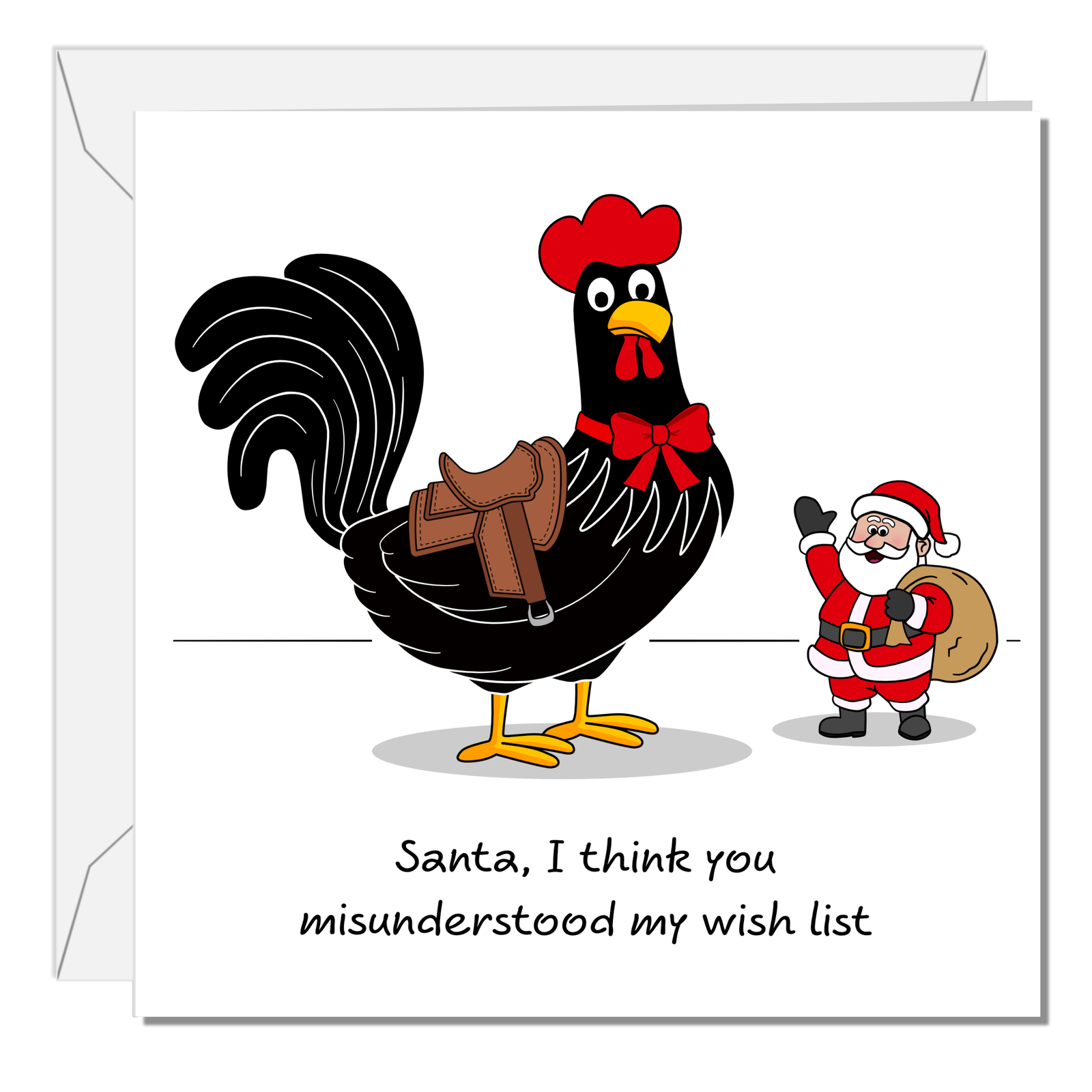Naughty Christmas Card for girl friend - sexy, risque and rude Santa - funny adult fun