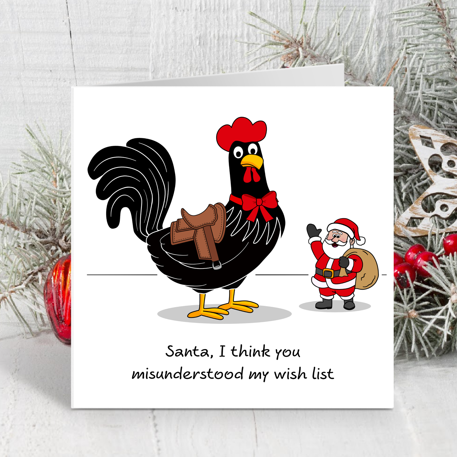 Naughty Christmas Card for girl friend - sexy, risque and rude Santa - funny adult fun