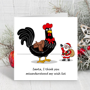 Naughty Christmas Card for girl friend - sexy, risque and rude Santa - funny adult fun