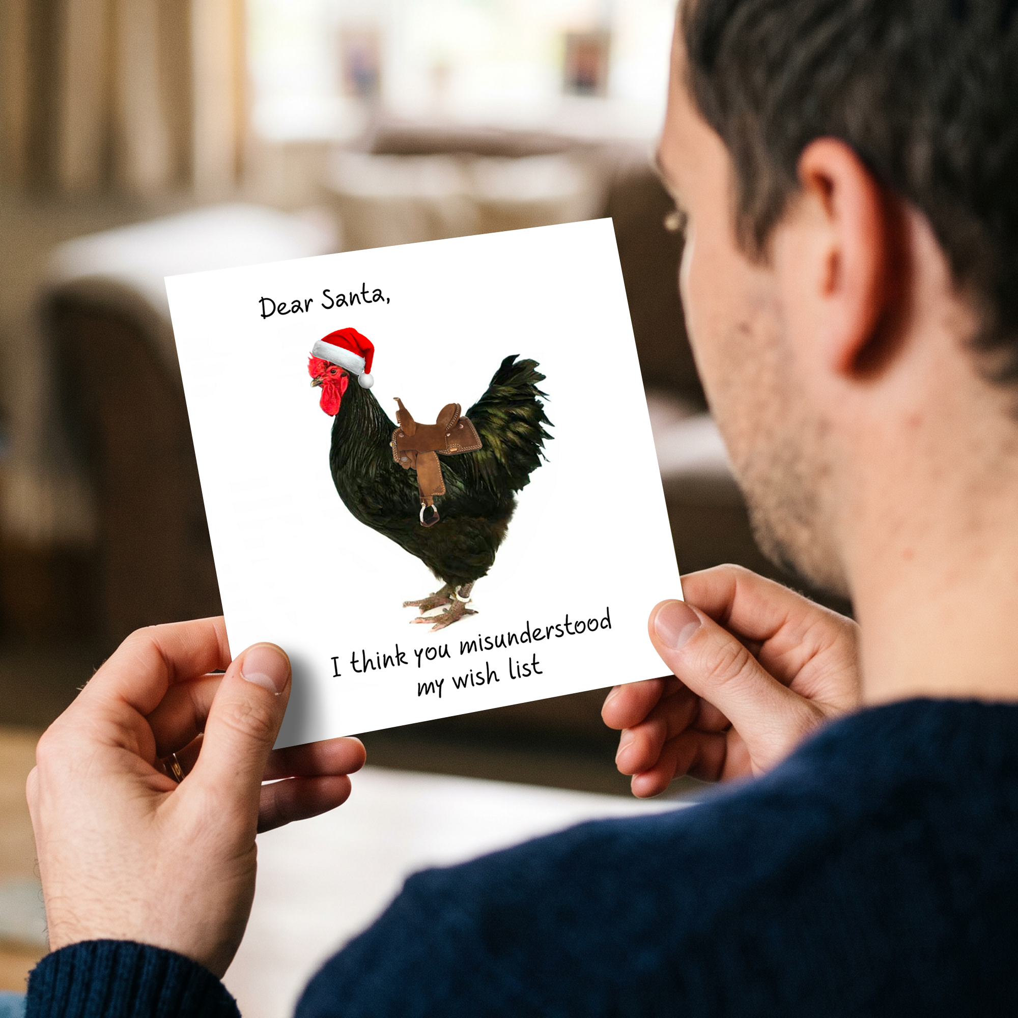 Naughty Christmas Card for girl friend - sexy, risque and rude Santa - funny adult fun