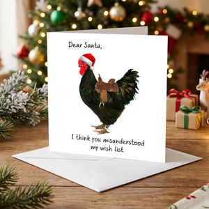 Naughty Christmas Card for girl friend - sexy, risque and rude Santa - funny adult fun