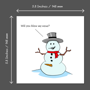 Naughty Christmas Card for girlfriend or wife - sexy, adult and rude Snowman - humorous amusing