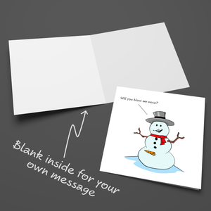 Naughty Christmas Card for girlfriend or wife - sexy, adult and rude Snowman - humorous amusing