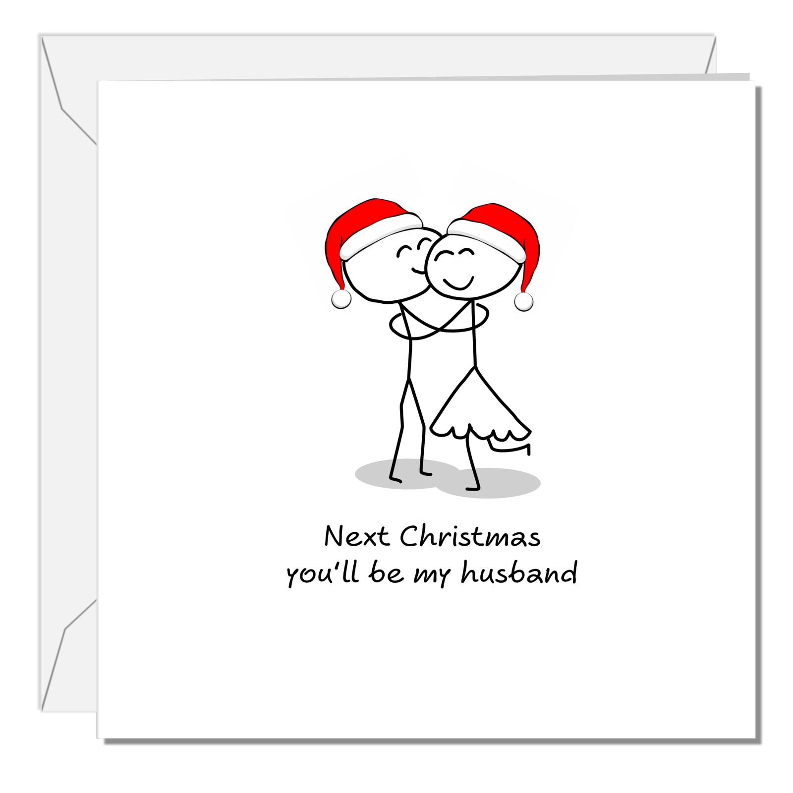 Fiance Christmas Card - Romantic Love Christmas - boyfriend, future husband - engagement married