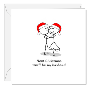 Fiance Christmas Card - Romantic Love Christmas - boyfriend, future husband - engagement married
