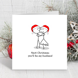 Fiance Christmas Card - Romantic Love Christmas - boyfriend, future husband - engagement married