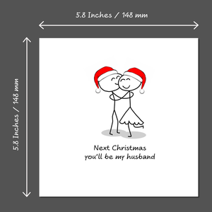 Fiance Christmas Card - Romantic Love Christmas - boyfriend, future husband - engagement married