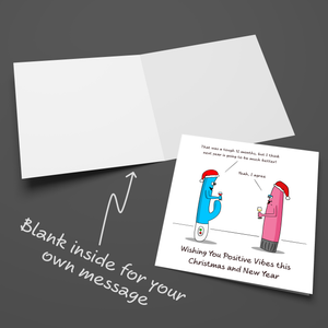 Funny Joke Christmas Card for wife, girlfriend or friends - Positive Vibes Happy New Year - Humorous Rude Naughty Sexy Vibrator