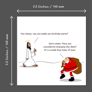 Funny Christmas Card - Jesus and Santa Claus - Humorous / Humor - Joke Cartoon