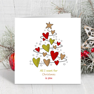 Romantic Christmas Card Love Christmas Girlfriend Boyfriend Wife Husband All I want for Christmas  Love You Special