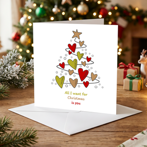 Romantic Christmas Card Love Christmas Girlfriend Boyfriend Wife Husband All I want for Christmas  Love You Special