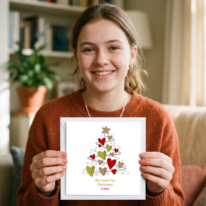 Romantic Christmas Card Love Christmas Girlfriend Boyfriend Wife Husband All I want for Christmas  Love You Special