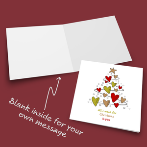 Romantic Christmas Card Love Christmas Girlfriend Boyfriend Wife Husband All I want for Christmas  Love You Special