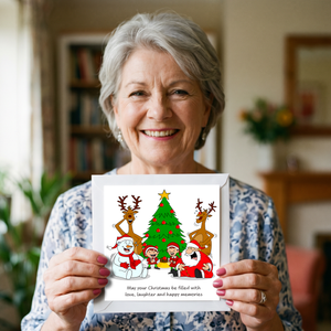 Funny Christmas Card for your Special Friends or Family - Love Laughter Memories - Santa Elves Reindeer Snowman - Humorous / Humour