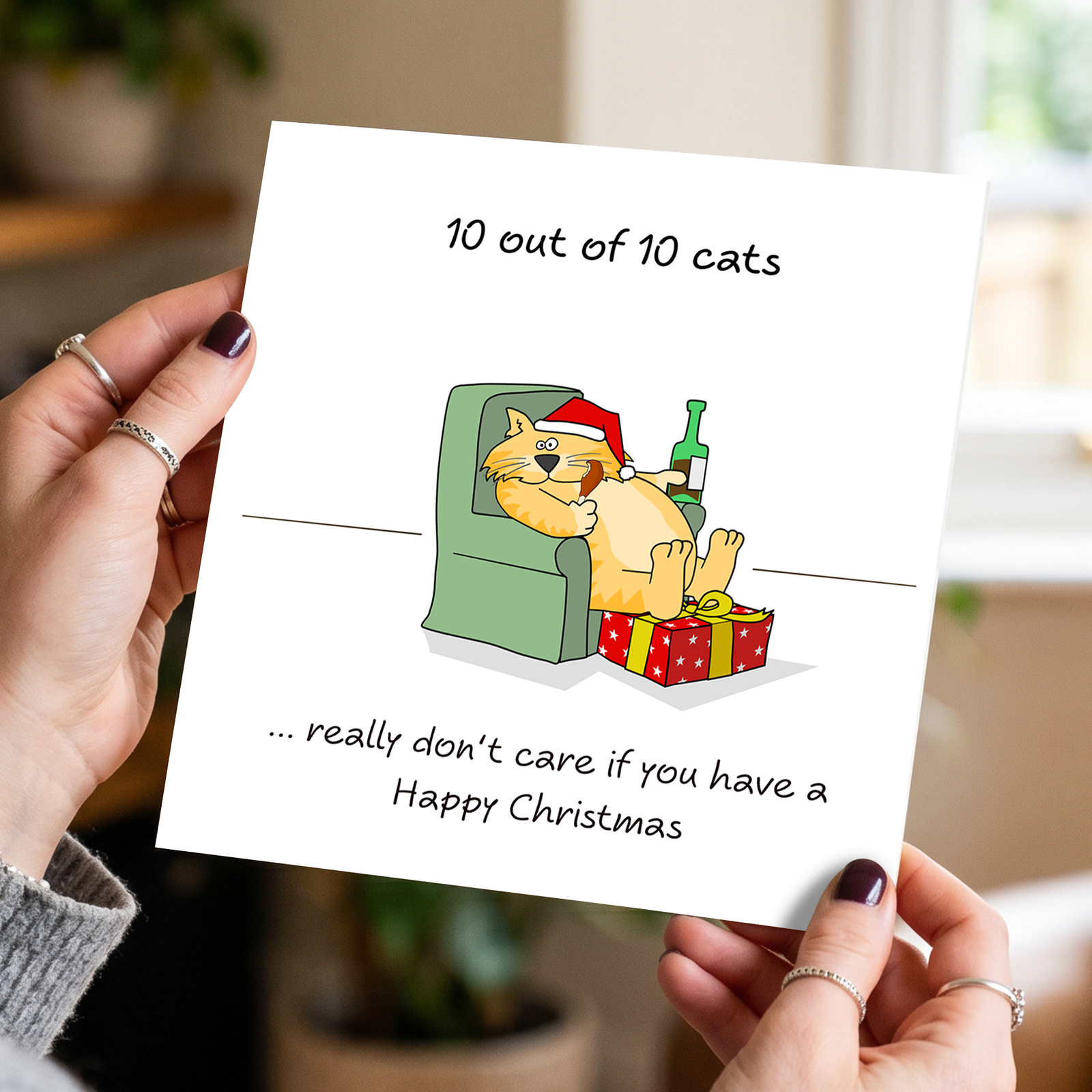 Grumpy Cat Christmas Card  Funny humorous humour for cat or pet owners