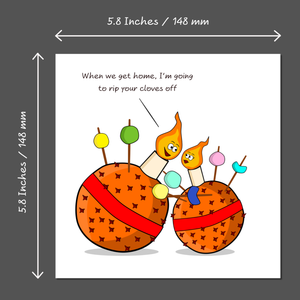 Funny Cheeky Christmas Card Boyfriend Girlfriend Husband Wife Rude Naughty Humorous Humor Clothes Off Joke Cartoon Fun Christingle