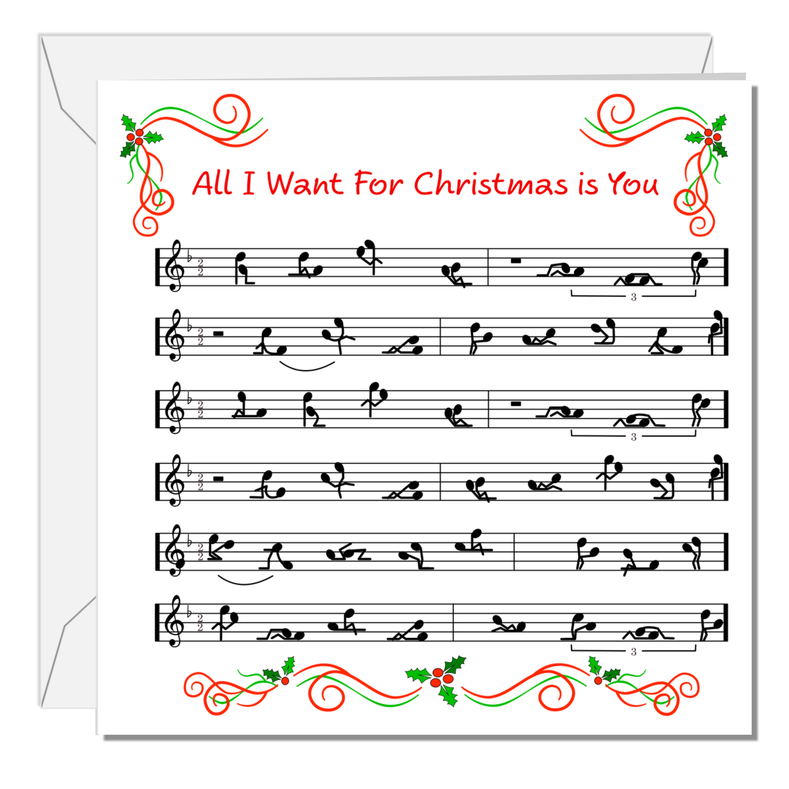 Funny Naughty Christmas Card Cheeky Rude Boyfriend Girlfriend Husband Wife Humor Song Lyrics All I Want Christmas